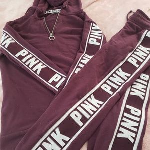 Maroon PINK sweatsuit